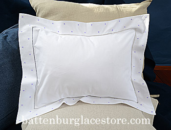 Pillow Sham. Swiss Polka dot. Sweet Lavender color dot.12x16